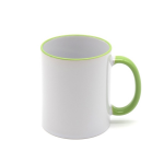 Кружка для сублимации цветной ОБОДОК + ручка, Светло-зеленая